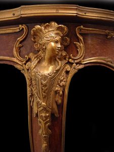 Leg of antique Louis French gilt bronze mounted desk appraisal